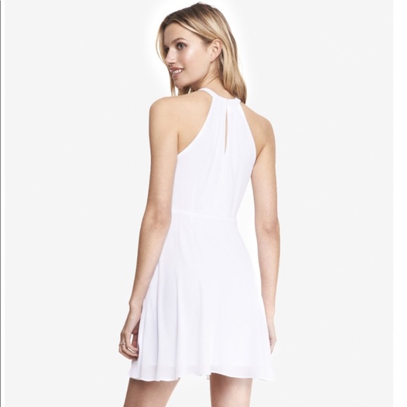 Express Dresses & Skirts - White Chiffon Halter Dress